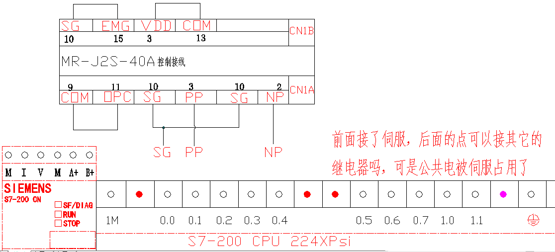 哪位仁兄能发一份s7 200 cpu224xpsi与三菱伺服马达mr-j2s的接线图和
